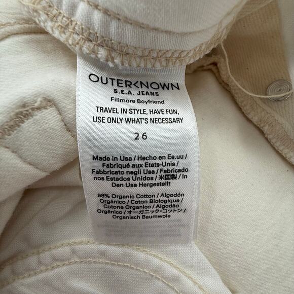 Outerknown S.E.A. Fillmore Boyfriend Jeans SZ 27 NWT Salt Organic Cotton Stretch - Picture 15 of 16